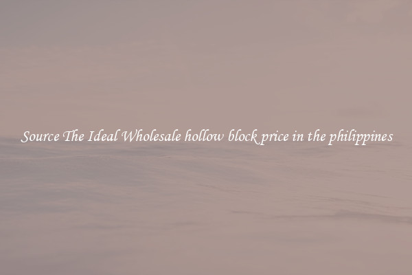 Source The Ideal Wholesale hollow block price in the philippines
