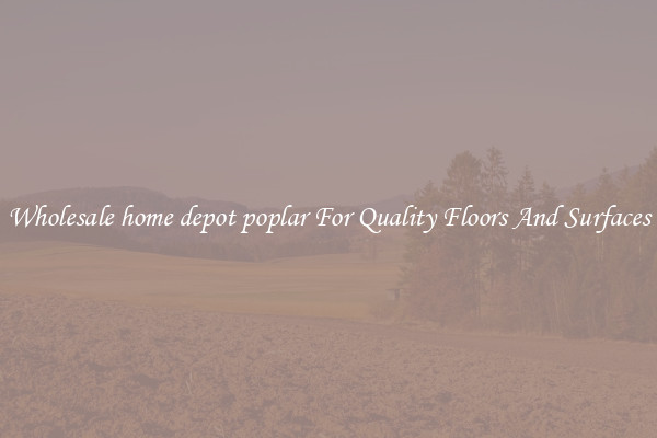 Wholesale home depot poplar For Quality Floors And Surfaces