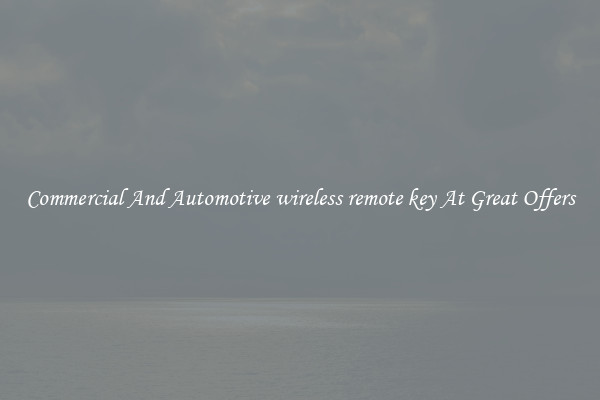 Commercial And Automotive wireless remote key At Great Offers