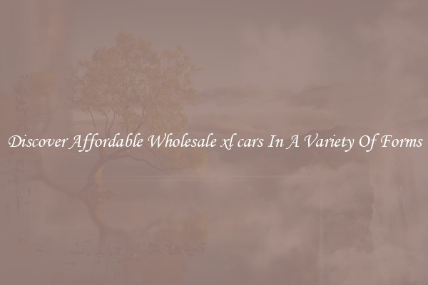 Discover Affordable Wholesale xl cars In A Variety Of Forms