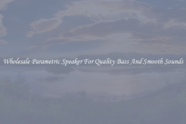 Wholesale Parametric Speaker For Quality Bass And Smooth Sounds