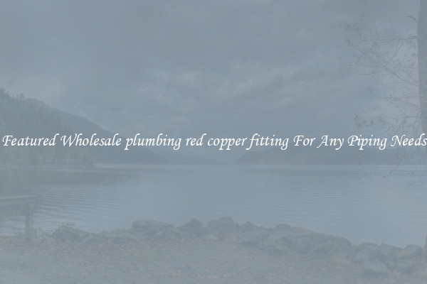 Featured Wholesale plumbing red copper fitting For Any Piping Needs