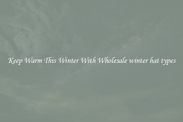 Keep Warm This Winter With Wholesale winter hat types
