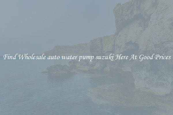 Find Wholesale auto water pump suzuki Here At Good Prices